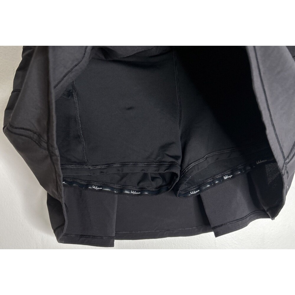 Lululemon Pace Setter Skort Black Elastic Waist Size 10 Tall Pickleball Tennis - Picture 3 of 5